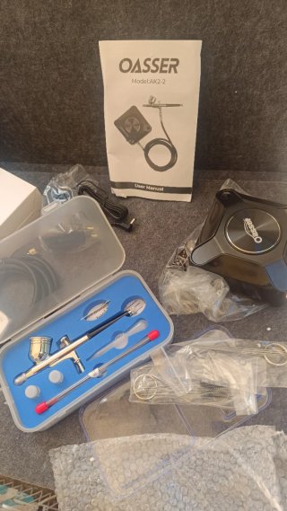 Kit Aerógrafo Oasser con Compresor AK2-2