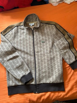 Chaqueta Lacoste M Beige/Marrón Logo Cocodrilo