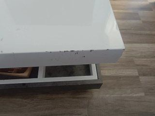 Mesa centro bajita lacada y mueble comedor