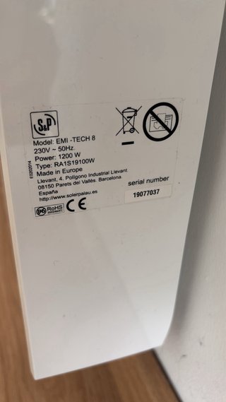 Emisor térmico S&P Blanco