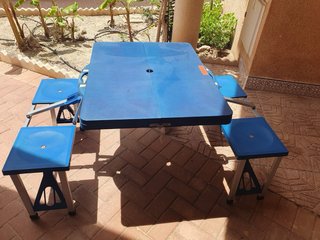 Mesa Picnic Portátil Plegable Azul