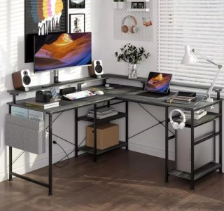 Mesa de esquina madera y metal