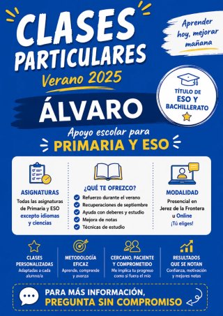Clases particulares para alumnos de primaria/ESO