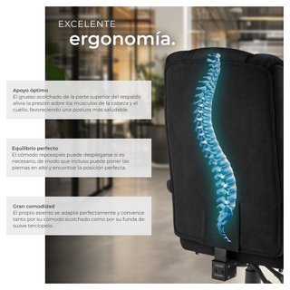 Silla de oficina con reposapiés y tapizado de terciopelo, 360º, negro