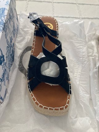 Sandalias cuña con plataforma de esparto