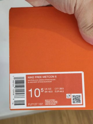 T44,5 Nike Free Metcon 6  Blancas/Verdes