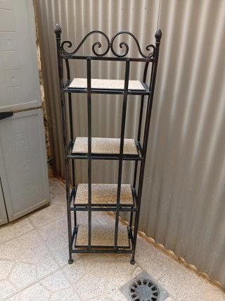 Estantería forja y mármol 4 baldas