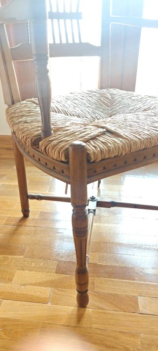 Sillón rústico madera y enea
