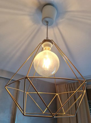 Lámpara Techo Diseño Geométrico Bombilla Grande