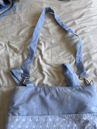 Bolso para carrito de bebé + mantitas blancas