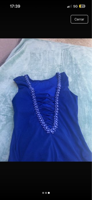 Vestido azul largo fiesta