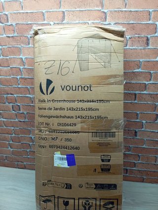 VOUNOT Invernadero de Jardín 143x215x195 cm