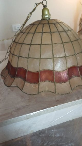 Lampadario stile Tiffany beige/rosso