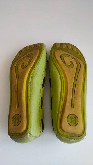 Zapatos planos verdes flor talla 38