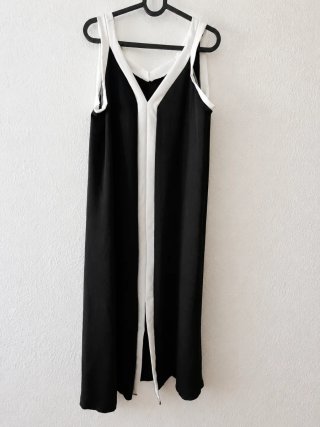 Vestido largo negro y blanco