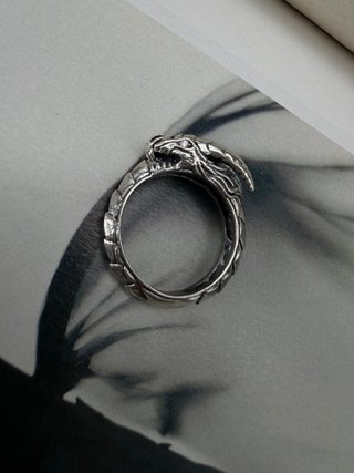 Anillo Plata Ouroboros Serpiente