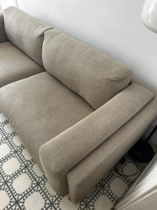 Sofá 3 plazas beige tela