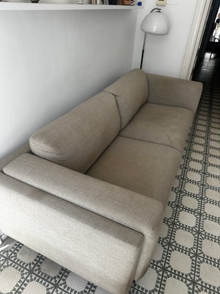 Sofá 3 plazas beige tela