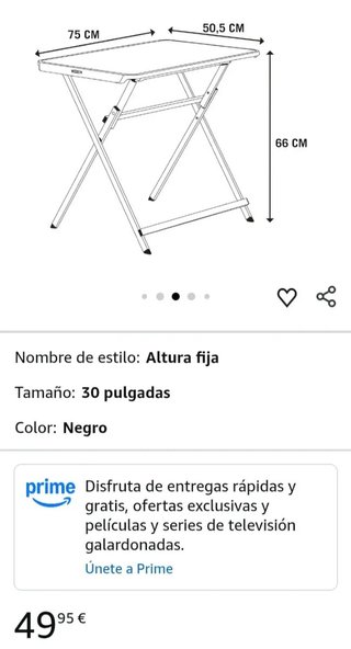 Mesa Plegable portátil Lifetime 75x52 cm