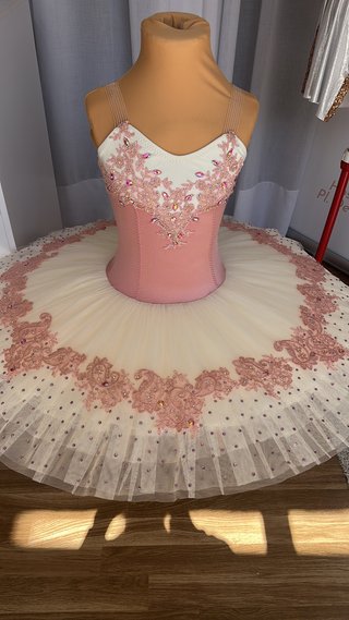 Tutu Semiprofesional Rosa y Blanco Talla 10/12