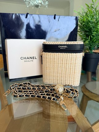 Neceser Chanel Beauté Paja y Piel Negro