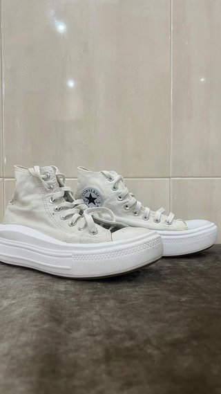 Converse plataforma blancas