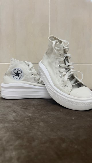 Converse plataforma blancas