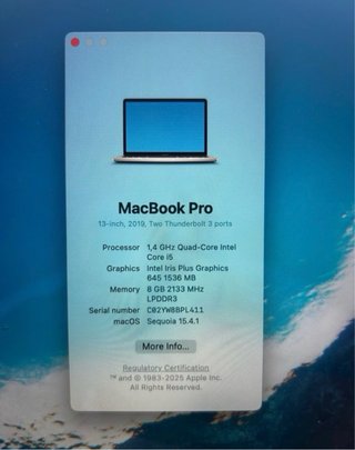 MacBook Pro 13” 2019 Plata