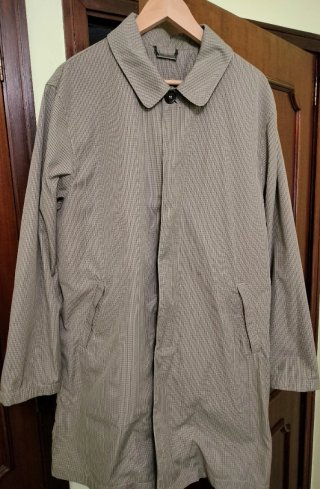 Gabardina y  Abrigo de cuadros Marrón Gris