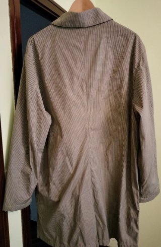 Gabardina y  Abrigo de cuadros Marrón Gris