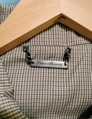 Gabardina y  Abrigo de cuadros Marrón Gris