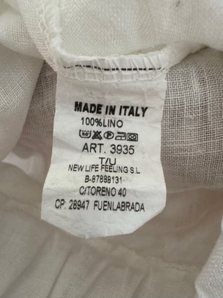 Pantalón corto de lino blanco