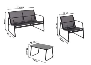 Set Exterior Terraza Negro