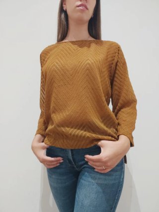 Blusa transparente marrón