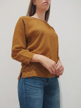 Blusa transparente marrón