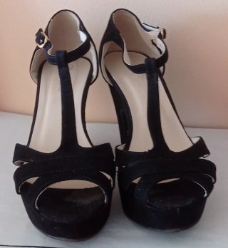 Sandalias tacón mujer negras y marrones