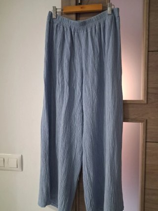 Pantalón ancho mujer azul