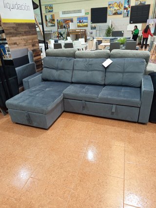 Sofá Cama Chaise Longue Gris