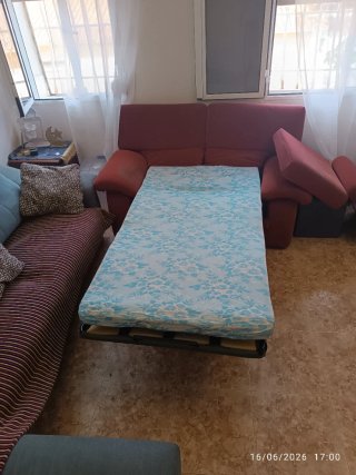 Sofá Cama Rojo Tela