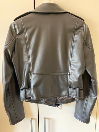 Chaqueta Biker Efecto Piel Zara Negra Talla S