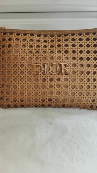 Neceser Dior tejido marrón y dorado