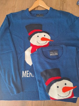 Lote 2 Jerseys Navideños Muñeco Nieve XXL