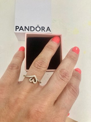 Anillo Pandora Corazón Brillante Talla 50