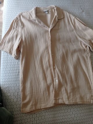 Camisa H&M manga corta beige Talla M