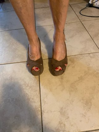Sandali scamosciati marroni donna
