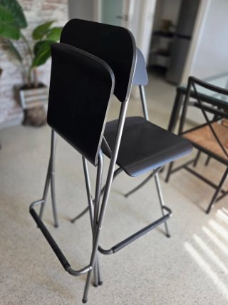 Taburetes plegables IKEA negros x2