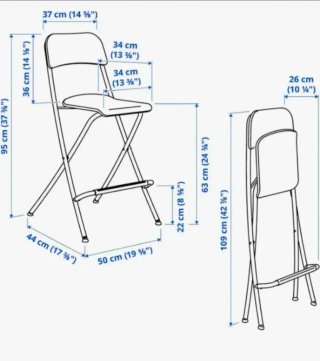 Taburetes plegables IKEA negros x2
