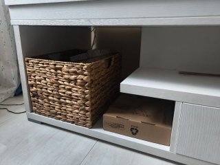 Mesa de centro madera y mimbre