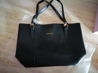 Bolso Negro Tote, de piel sintética, sin estrenar