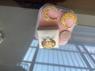 Pendientes y Anillo Filigrana Oro